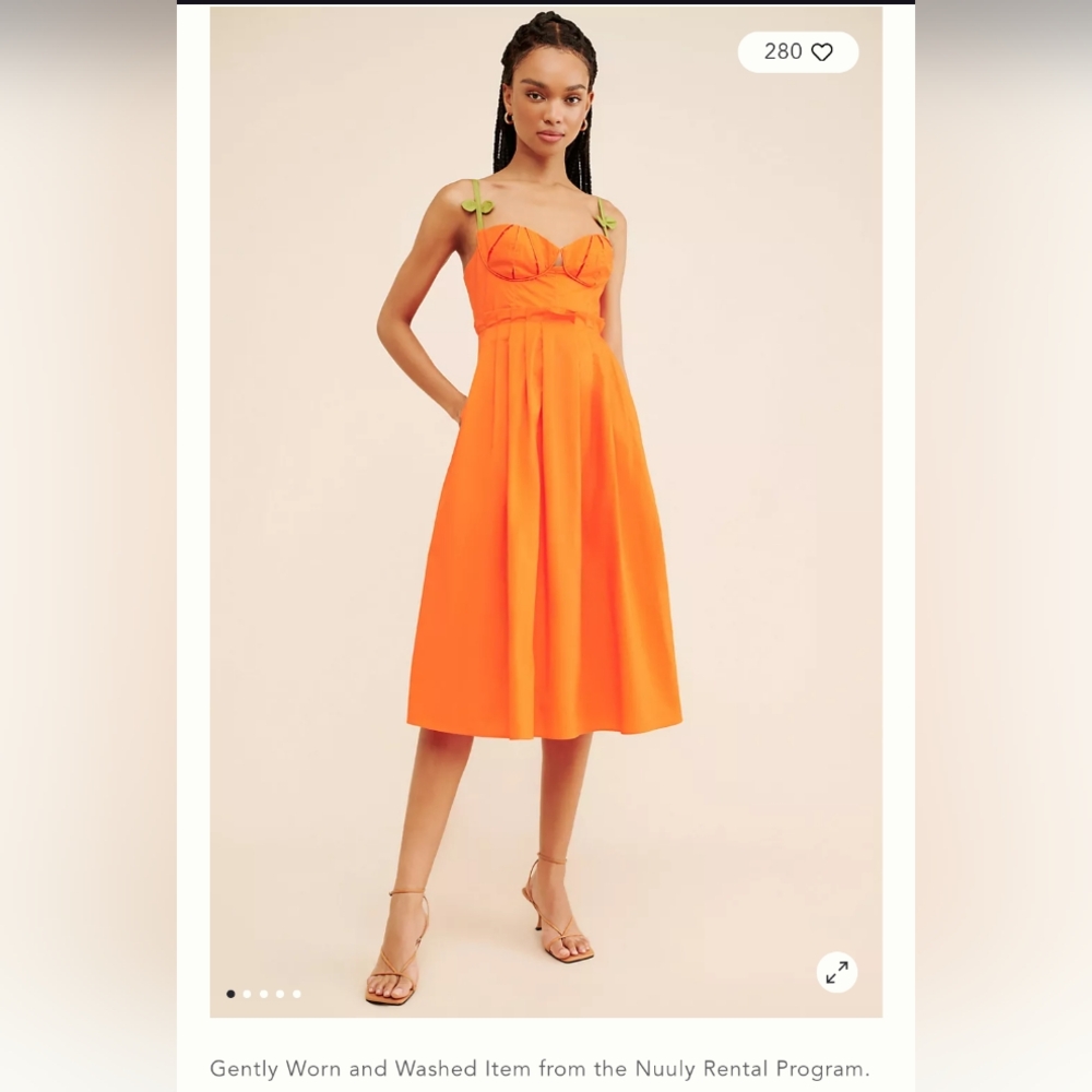 FARM Rio Orange Midi Dress